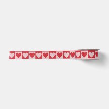 Ruban de coeur en carton rouge et rose