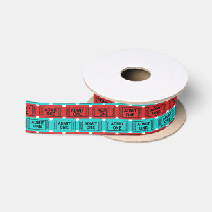 Satin Ruban de fête motif de ticket de cinéma en deux