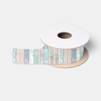 Satin Ruban en bois pastel rustique