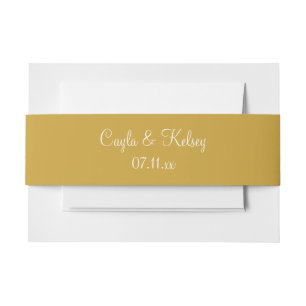 Satin Sheen Gold Fashionable Color Coordinating Invitation Belly Band