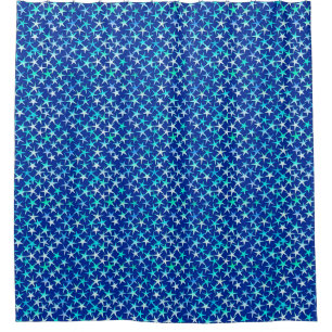 Satin stars, pale blue on cobalt