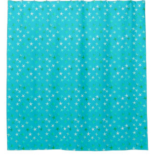 Satin stars, pale green and blue on turquoise