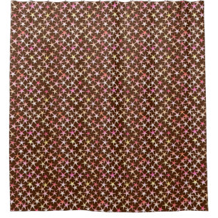 Satin stars, pink on chocolate