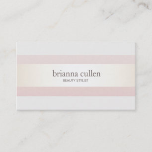 Satin Striped Blush Pink Beauty Salon and Spa Business Card