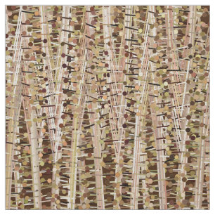 Satin Stripes and Dots Abstract, Brown and Beige Fabric