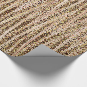 Satin Stripes and Dots Abstract, Brown and Beige Wrapping Paper