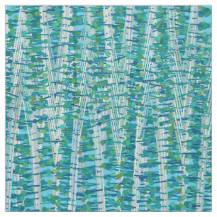 Satin Stripes and Dots Abstract, Turquoise & Aqua Fabric