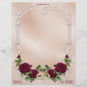 Satin Wedding In Pink -  Customize Letterhead