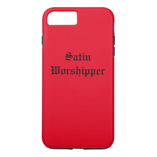 satin worshipper red black funny iphone case