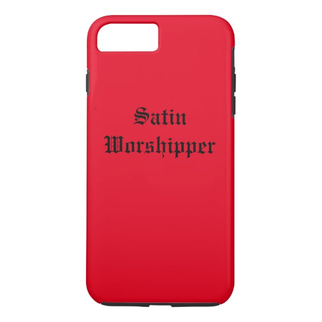 satin worshipper red black funny iphone case (Back)