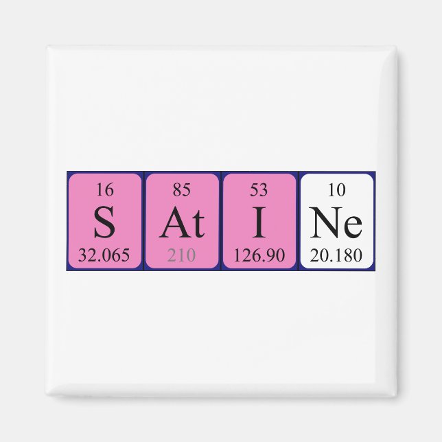 Satine periodic table name magnet (Front)