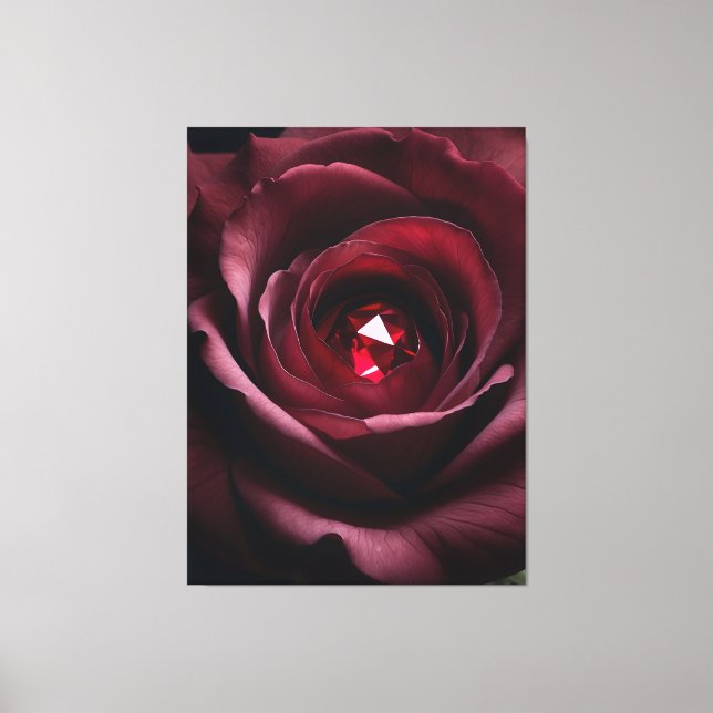 Satinheart Rouge – Gemstone Rose Canvas (Front)