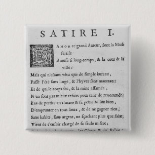 'Satires' by Nicolas Boileau 2 Inch Square Button