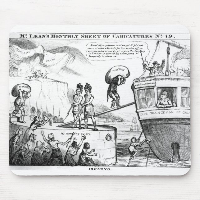 Satirical Cartoon About the State of Ireland Mouse Pad (Front)