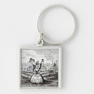 Satirical Cartoon about the Water Company Keychain