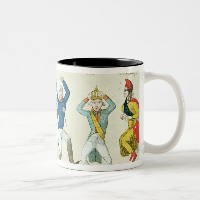 Satirical cartoon depicting the key Two-Tone coffee mug (Right)