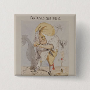 Satirical Fantasies, caricature of Adolphe 2 Inch Square Button