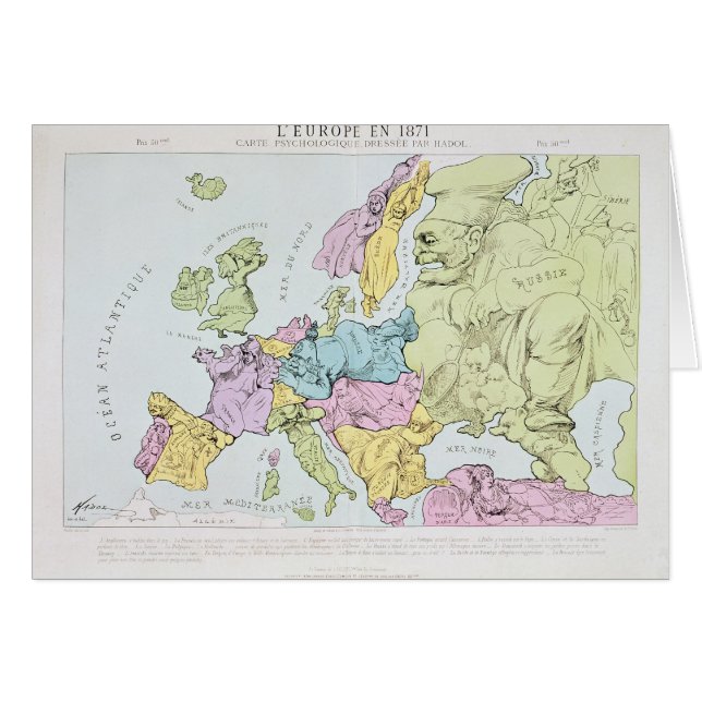 Satirical Map of Europe | 1871 (Front Horizontal)