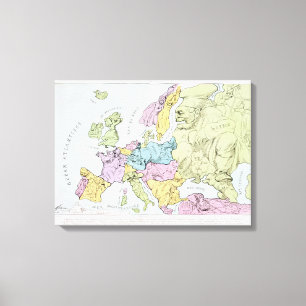 Satirical Map of Europe   1871 Canvas Print