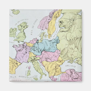Satirical Map of Europe 1871 Magnet