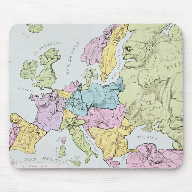 Satirical Map of Europe | 1871 Mouse Pad (Front)