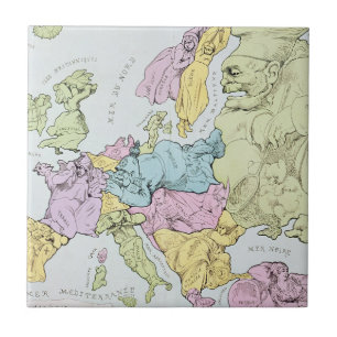 Satirical Map of Europe   1871 Tile