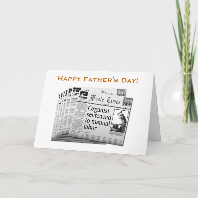 Satirical organist Father's Day card (Front)