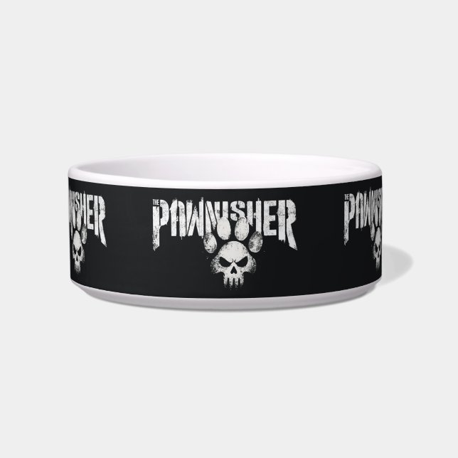 Satirical The Pawnisher Vigilante Terrier Parody Bowl (Front)