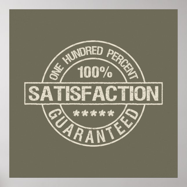 SATISFACTION GARANTIE poster personnalisé (Devant)