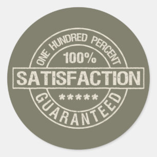 SATISFACTION GUARANTEED stickers