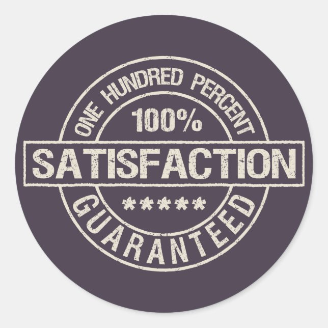SATISFACTION GUARANTEED stickers (Front)