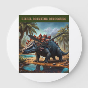 Satisfied Ankylosaurus Large Clock