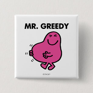 Satisfied Mr. Greedy 2 Inch Square Button