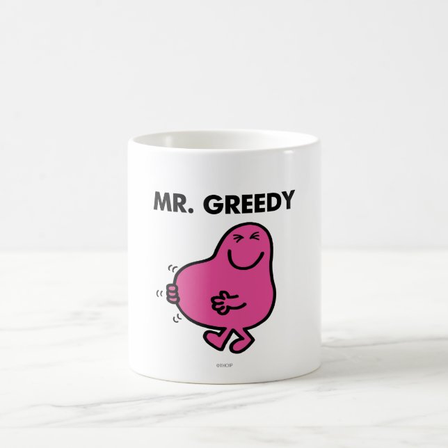 Satisfied Mr. Greedy Coffee Mug (Center)