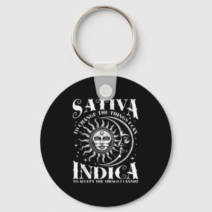 Sativa To Change The Things I Can Indica Weed Keychain