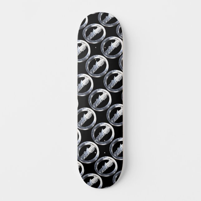 satomi motorsport chrome  skateboard (Front)