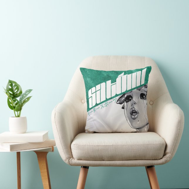 satomi motorsport Throw Pillow (Chair)
