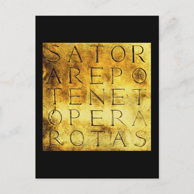 Sator Rotas Ancient Secret Magical Symbol Postcard (Front)