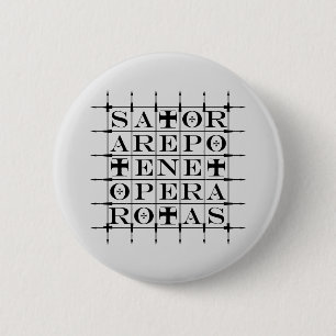 SATOR Square [BLACK] 2 Inch Round Button