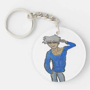 Satoru Gojo drawing printed Keychain