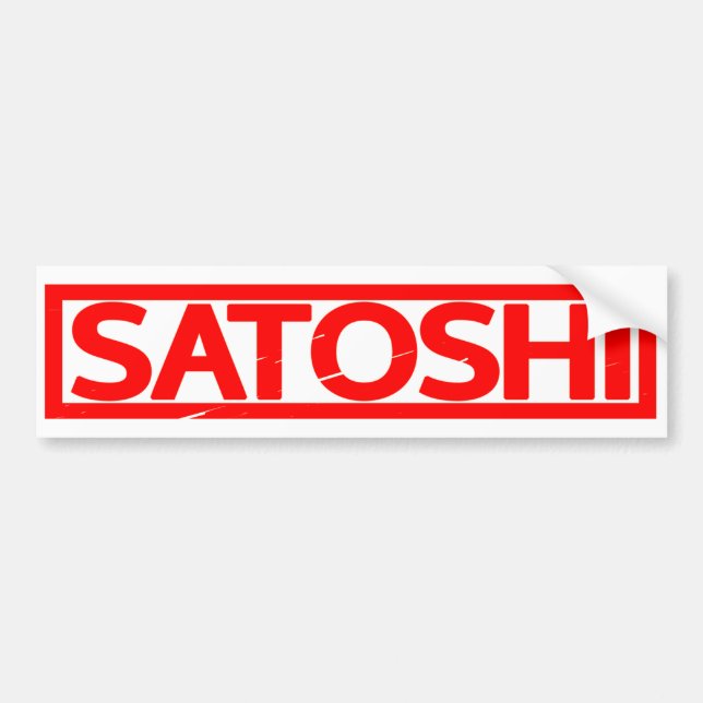 Satoshi Stamp Bumper Sticker (Front)