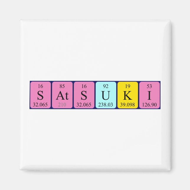 Satsuki periodic table name magnet (Front)
