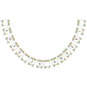 Satsuma Charcoal Main Squeeze Citrus Bridal Shower Bunting Flags