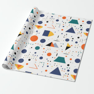 Saturated Colors Abstract Geometric Figures Wrapping Paper