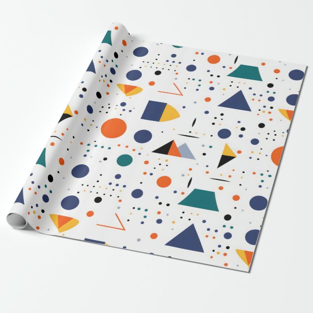 Saturated Colours Abstract Geometric Figures Wrapping Paper (Unrolled)