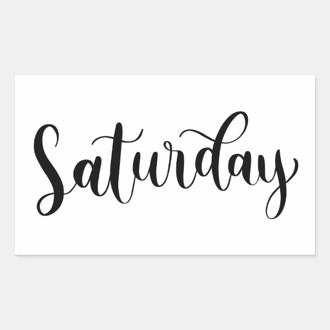 Saturday - Calligraphy / Lettering Sticker  (Front)