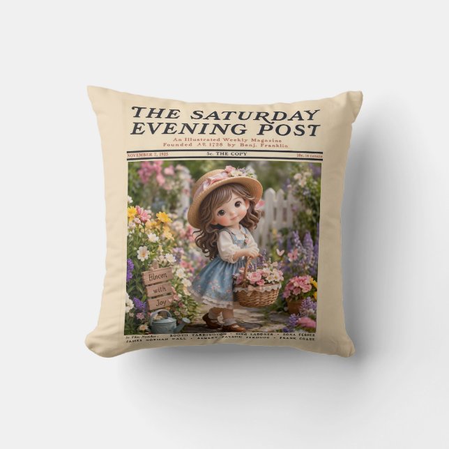 Saturday Evening Post Throw Pillow (Front)
