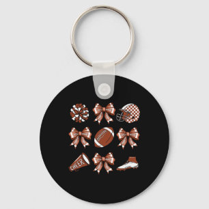 Saturday Footll And Cheerleading Gameday Mom Fan  Keychain