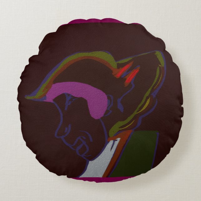 Saturday  round pillow (Front)