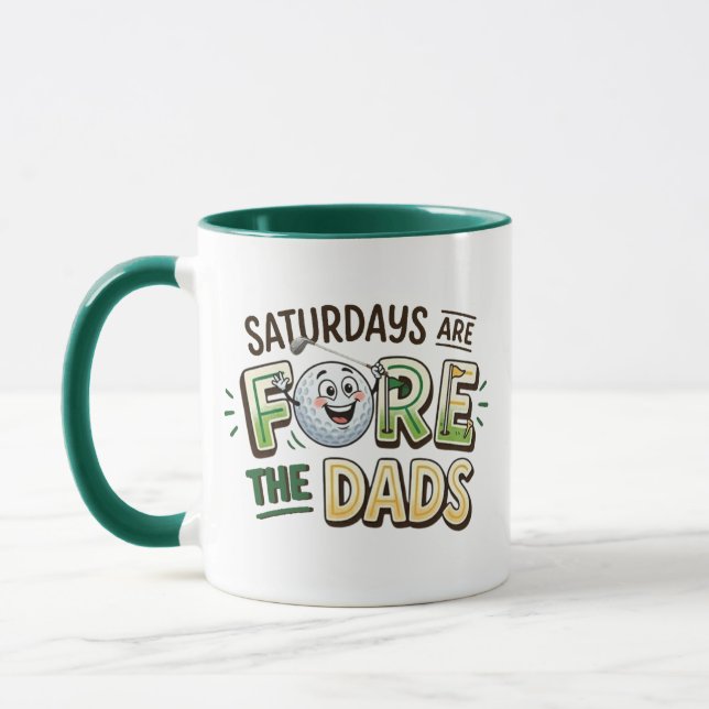 Saturdays Are For Dad Mug - Funny Golf Pun Gift (Left)